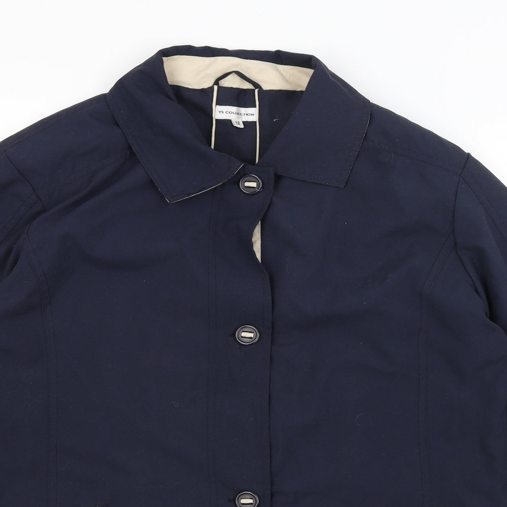 YS Collection Womens Blue   Rain Coat Coat Size 12
