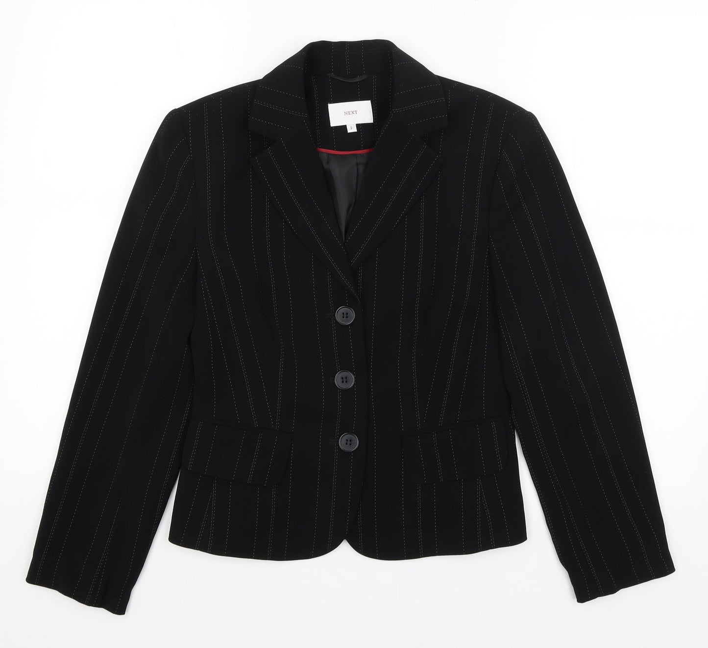 NEXT Womens Black Striped  Jacket Blazer Size 8