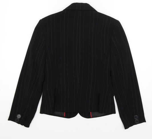 NEXT Womens Black Striped  Jacket Blazer Size 8