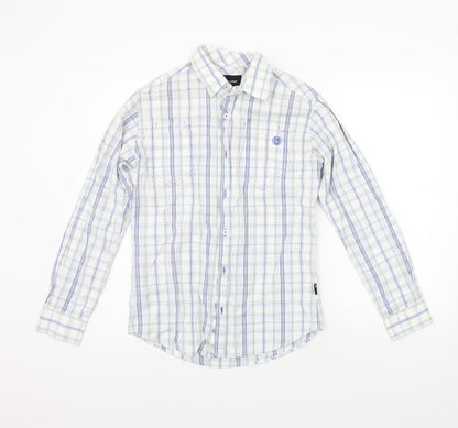 Unsung Hero Mens White Check   Button-Up Size S