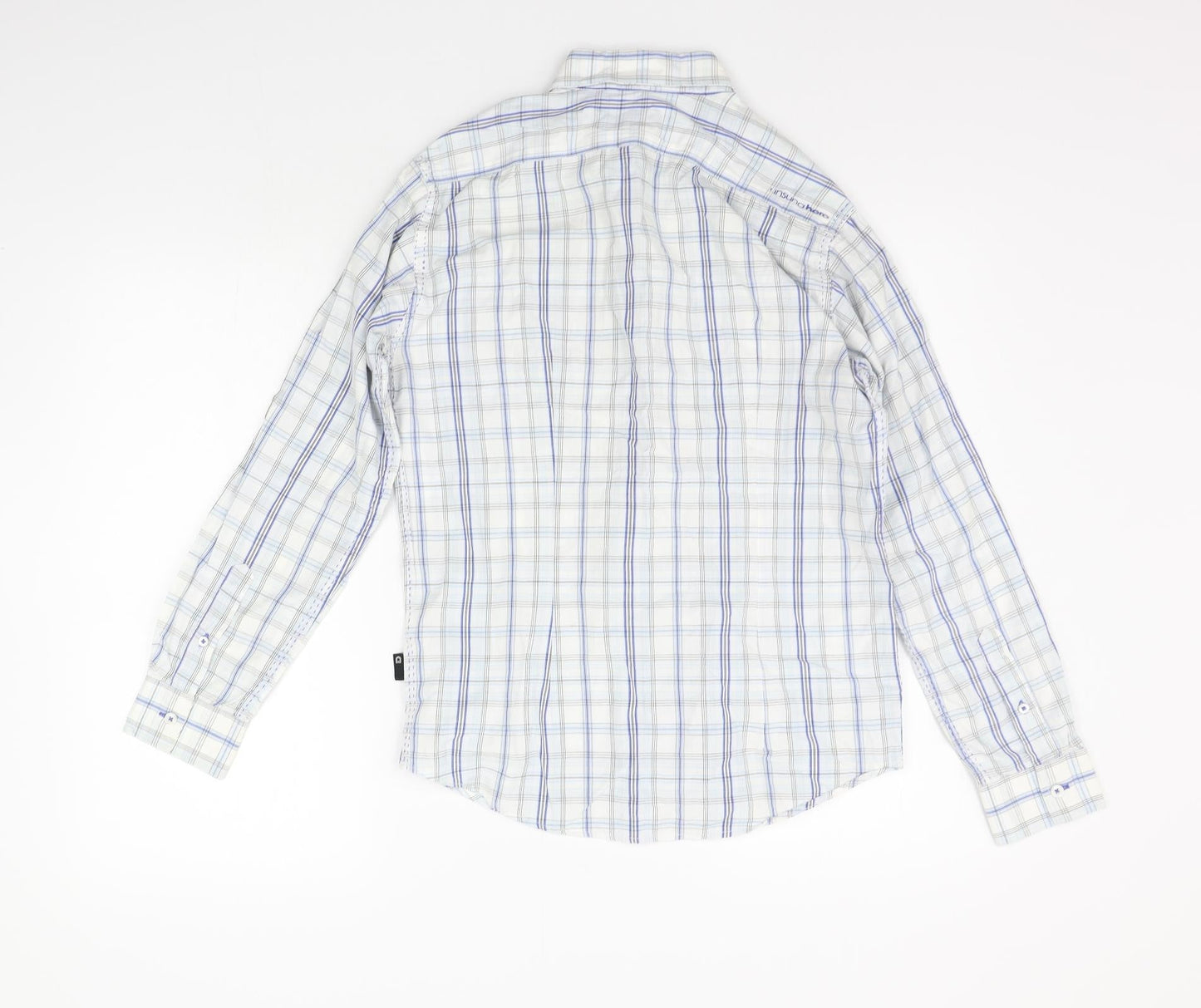 Unsung Hero Mens White Check   Button-Up Size S