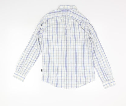 Unsung Hero Mens White Check   Button-Up Size S