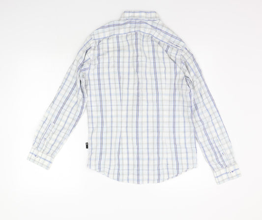 Unsung Hero Mens White Check   Button-Up Size S