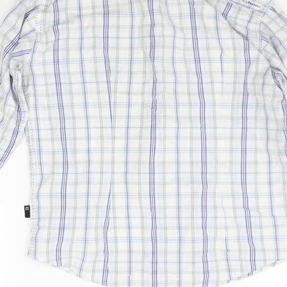 Unsung Hero Mens White Check   Button-Up Size S