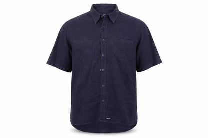 Mens UK Size L Full Circle Blue  Button-Up Short Sleeve Casual Shirt