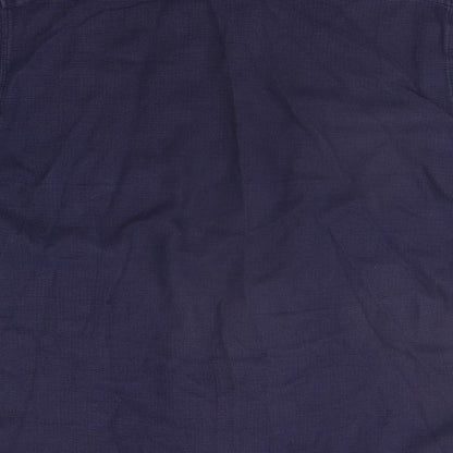 Mens UK Size L Full Circle Blue  Button-Up Short Sleeve Casual Shirt