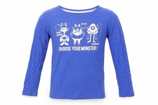NKY Boys Blue Houndstooth  Basic T-Shirt Size 8 Years