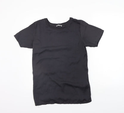 Womens UK Size S Zara Grey Basic T-Shirt