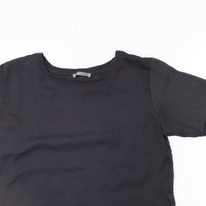Womens UK Size S Zara Grey Basic T-Shirt