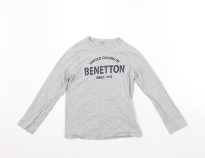 United Colours of Benetton Boys Grey   Basic T-Shirt Size M