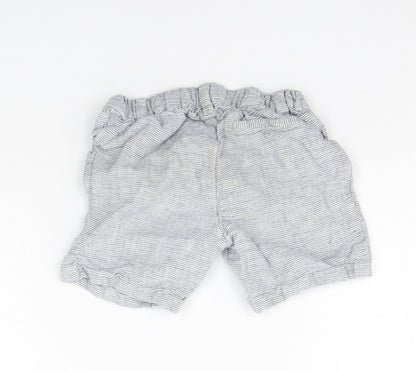 Matalan Girls Grey Striped  Chino Shorts Size 3-4 Years
