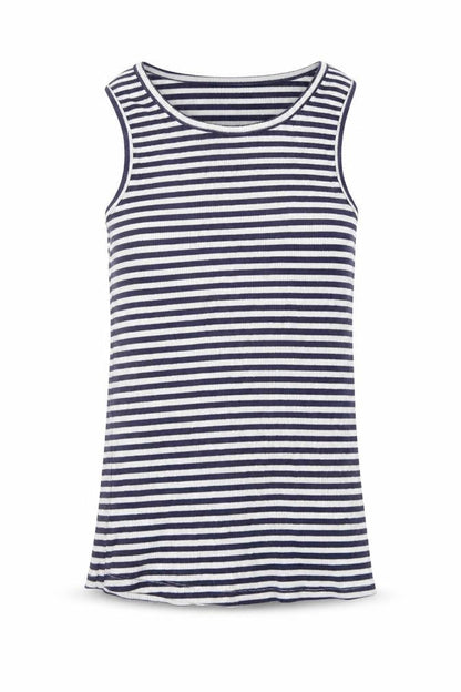 F&F Girls Blue Striped  Basic Tank Size 9-10 Years