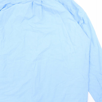 Tom Hagan Mens Blue    Button-Up Size 15