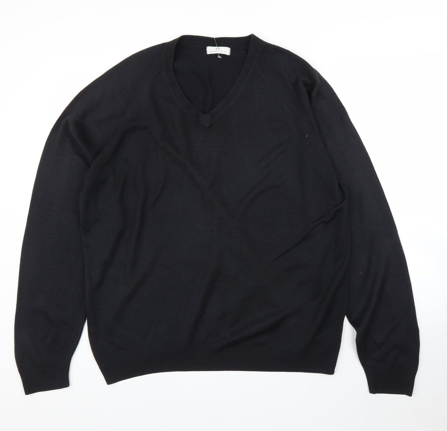 Womens UK Size M Essentials Black Pullover Jumper