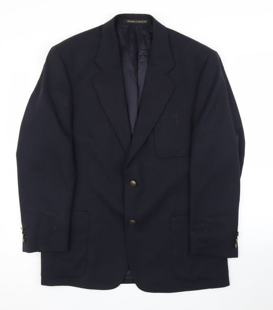 Mens UK Size 40 M&S Regular Blue Suit Jacket