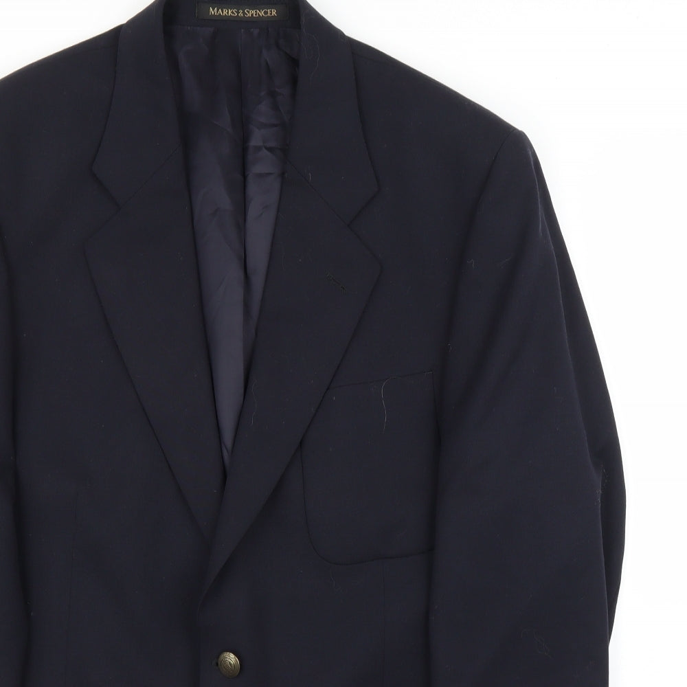 Mens UK Size 40 M&S Regular Blue Suit Jacket