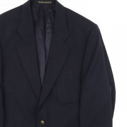 Mens UK Size 40 M&S Regular Blue Suit Jacket