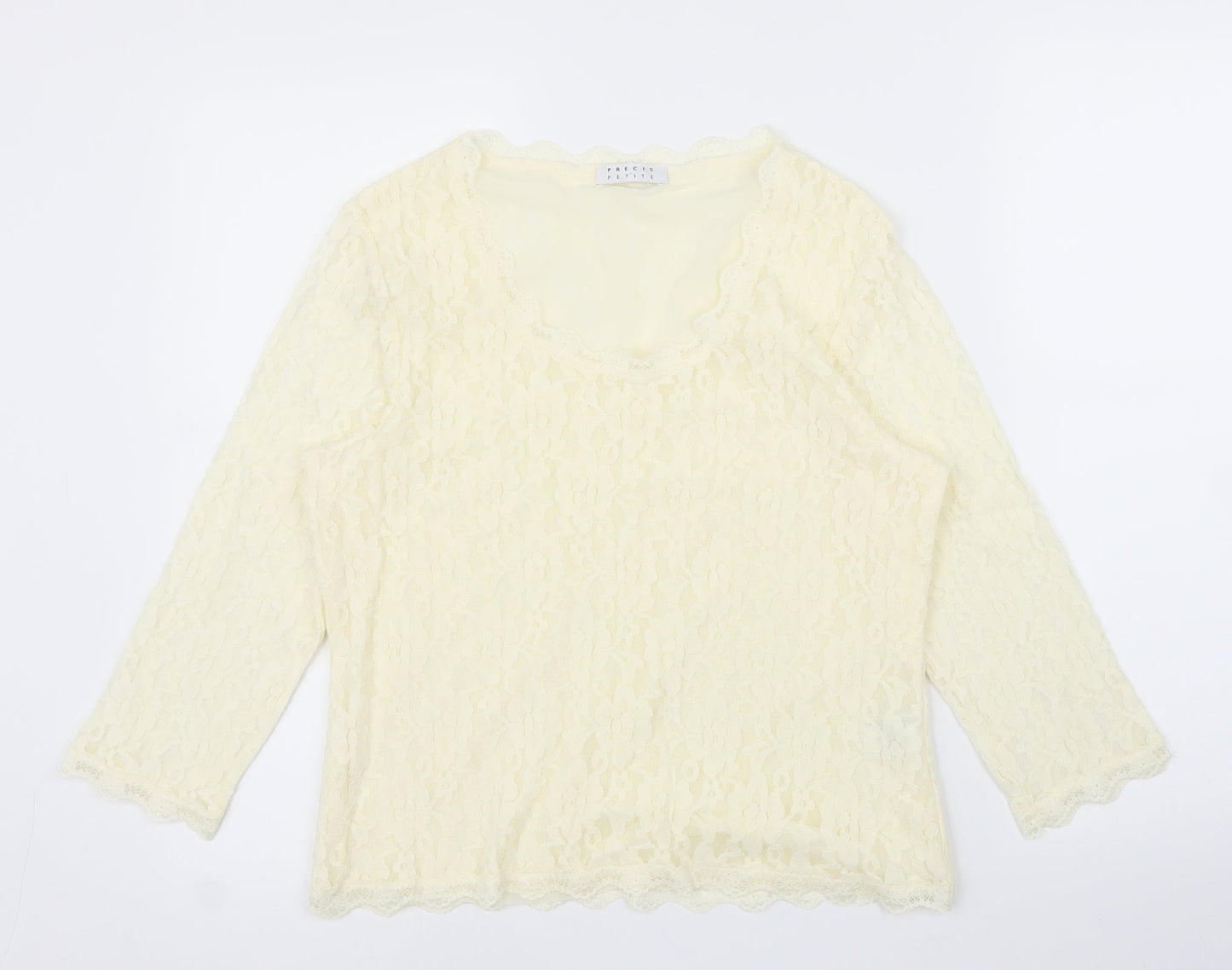 Womens UK Size M Precis Ivory Basic Blouse