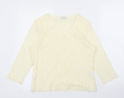 Womens UK Size M Precis Ivory Basic Blouse