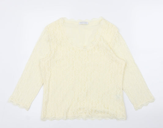 Precis Womens Ivory Floral  Basic Blouse Size M