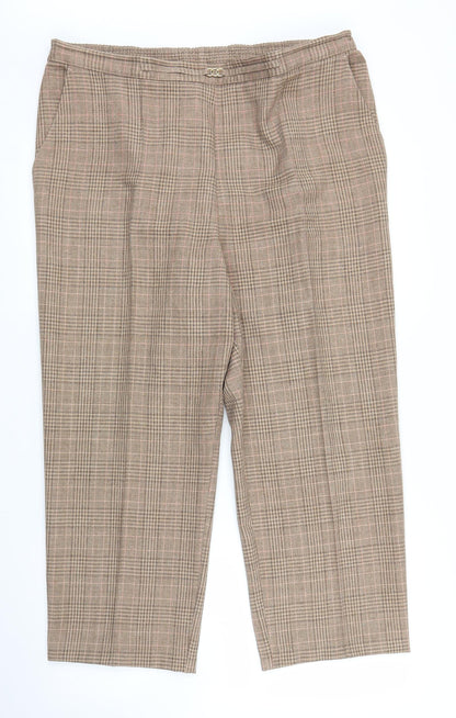 Womens UK Size XL Preworn Regular Fit Capri Beige Trousers