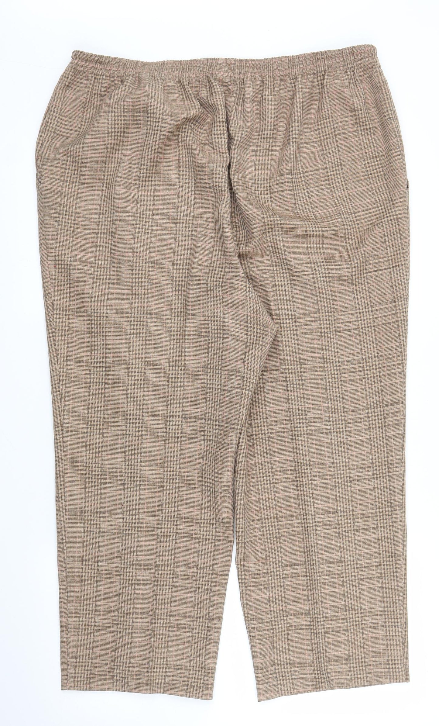 Womens UK Size XL Preworn Regular Fit Capri Beige Trousers