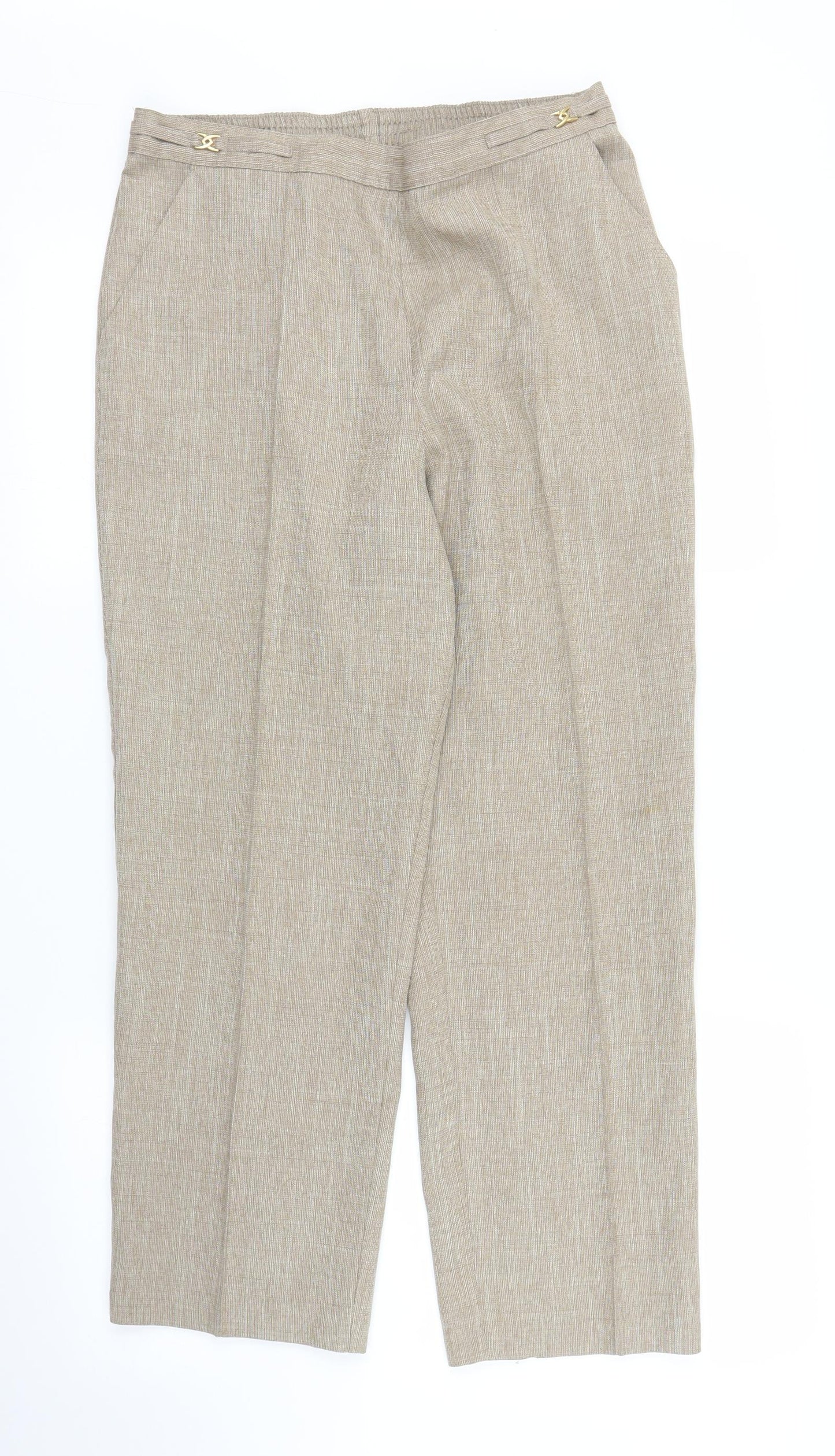 Womens UK Size M Preworn Regular Fit  Beige Trousers