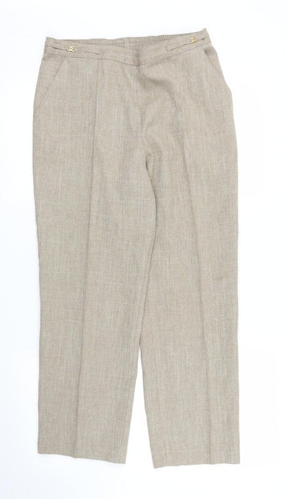 Womens UK Size M Preworn Regular Fit  Beige Trousers