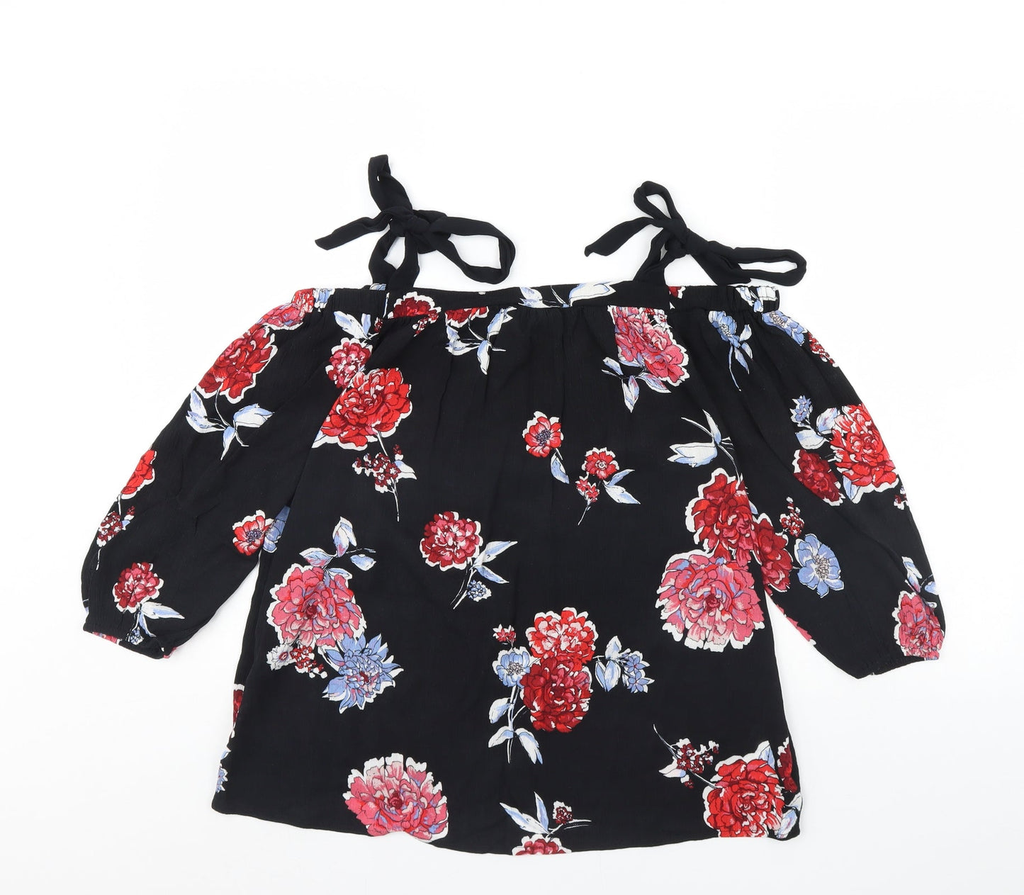 Womens UK Size 10 Dorothy Perkins Black Basic Blouse
