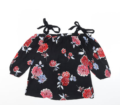 Womens UK Size 10 Dorothy Perkins Black Basic Blouse