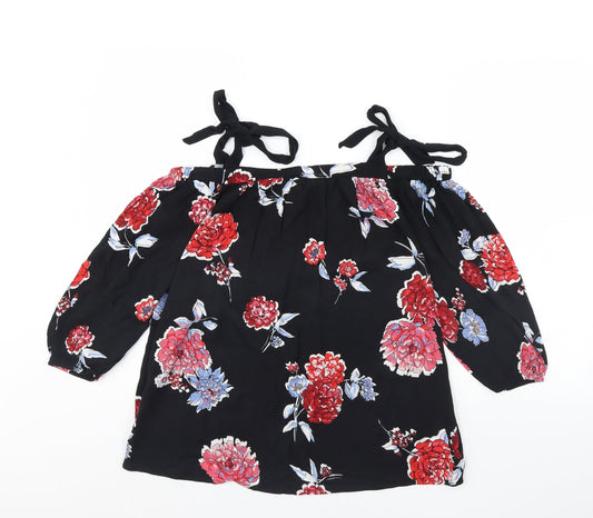 Womens UK Size 10 Dorothy Perkins Black Basic Blouse