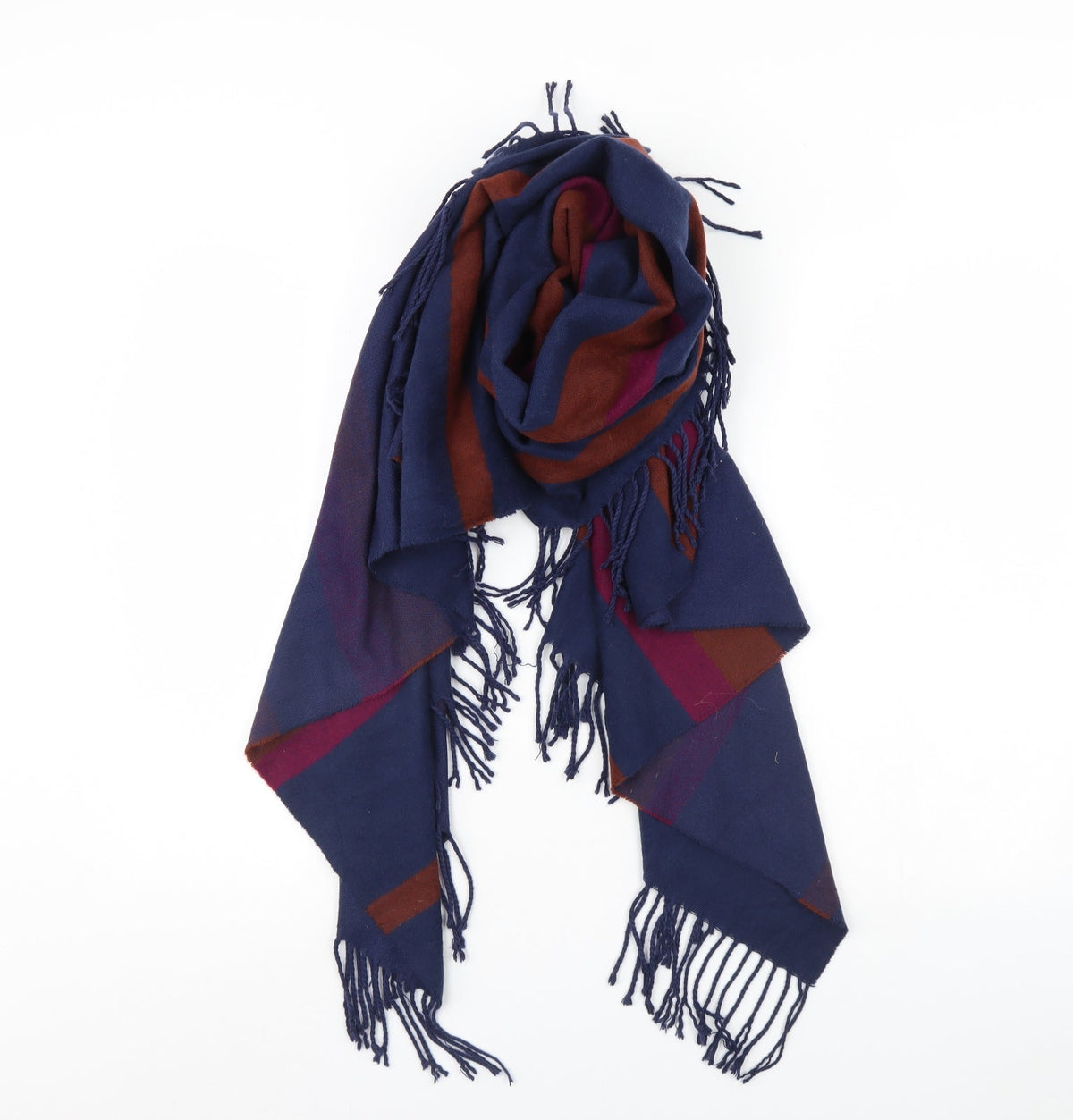 Preworn Womens Blue Check   Scarf