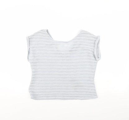Womens UK Size 12 New Look Grey Cropped Blouse