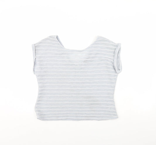 Womens UK Size 12 New Look Grey Cropped Blouse