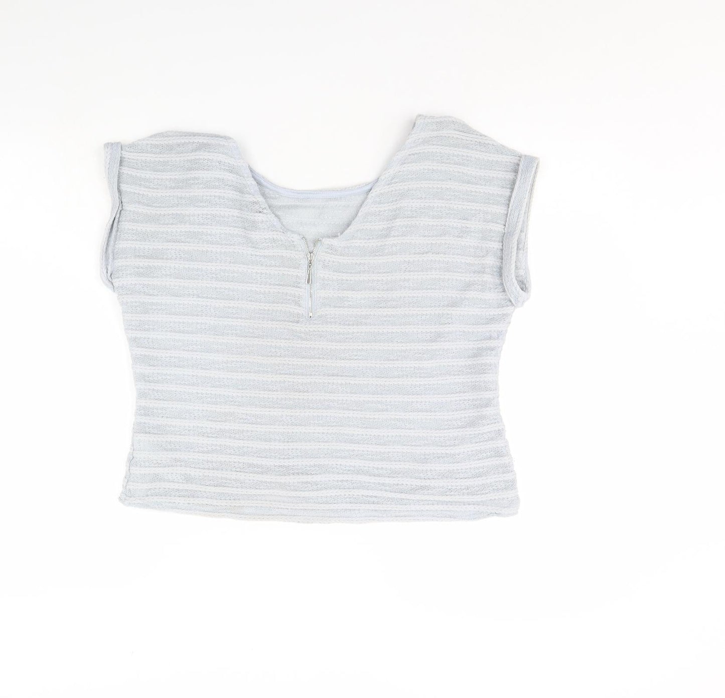 Womens UK Size 12 New Look Grey Cropped Blouse