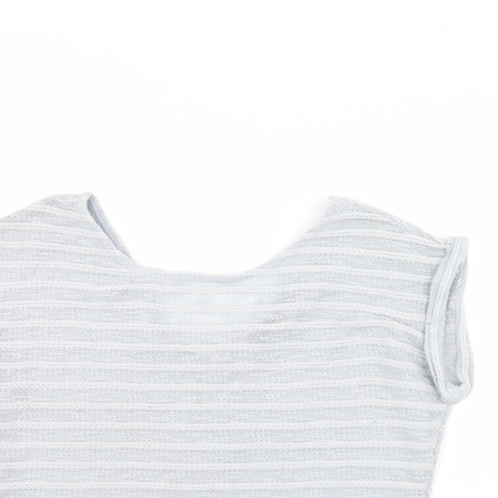 Womens UK Size 12 New Look Grey Cropped Blouse