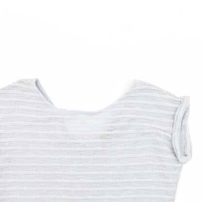 Womens UK Size 12 New Look Grey Cropped Blouse