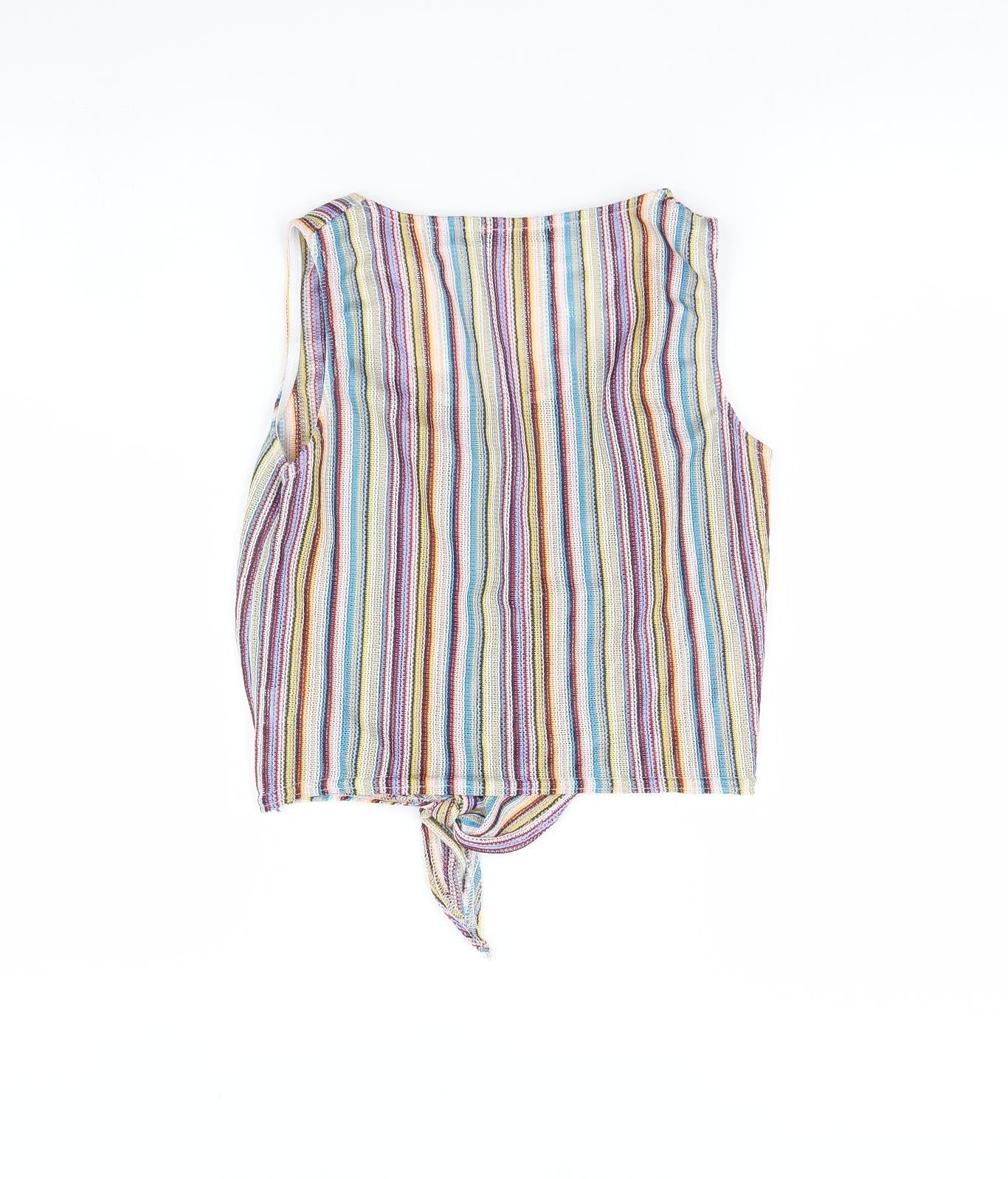 Womens UK Size 8 Missguided Multicoloured Cropped Tank