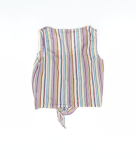 Womens UK Size 8 Missguided Multicoloured Cropped Tank