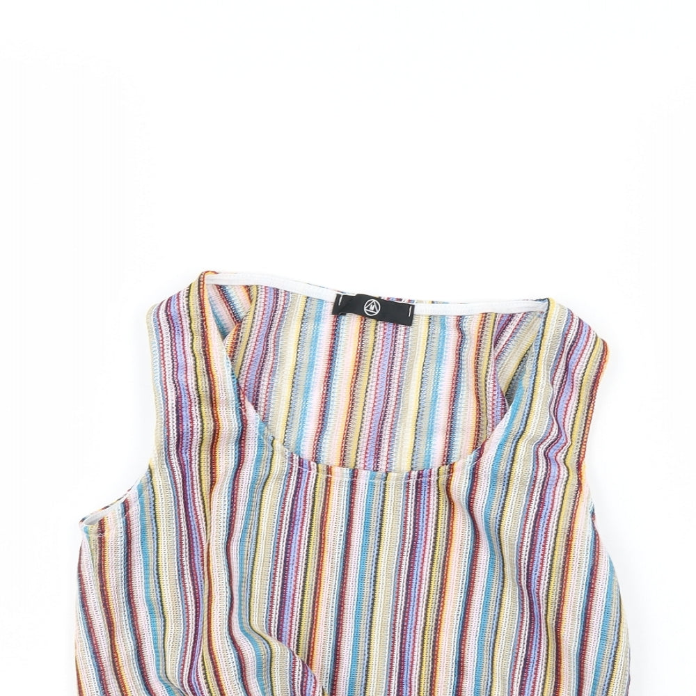 Womens UK Size 8 Missguided Multicoloured Cropped Tank
