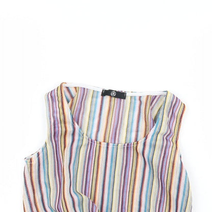 Womens UK Size 8 Missguided Multicoloured Cropped Tank