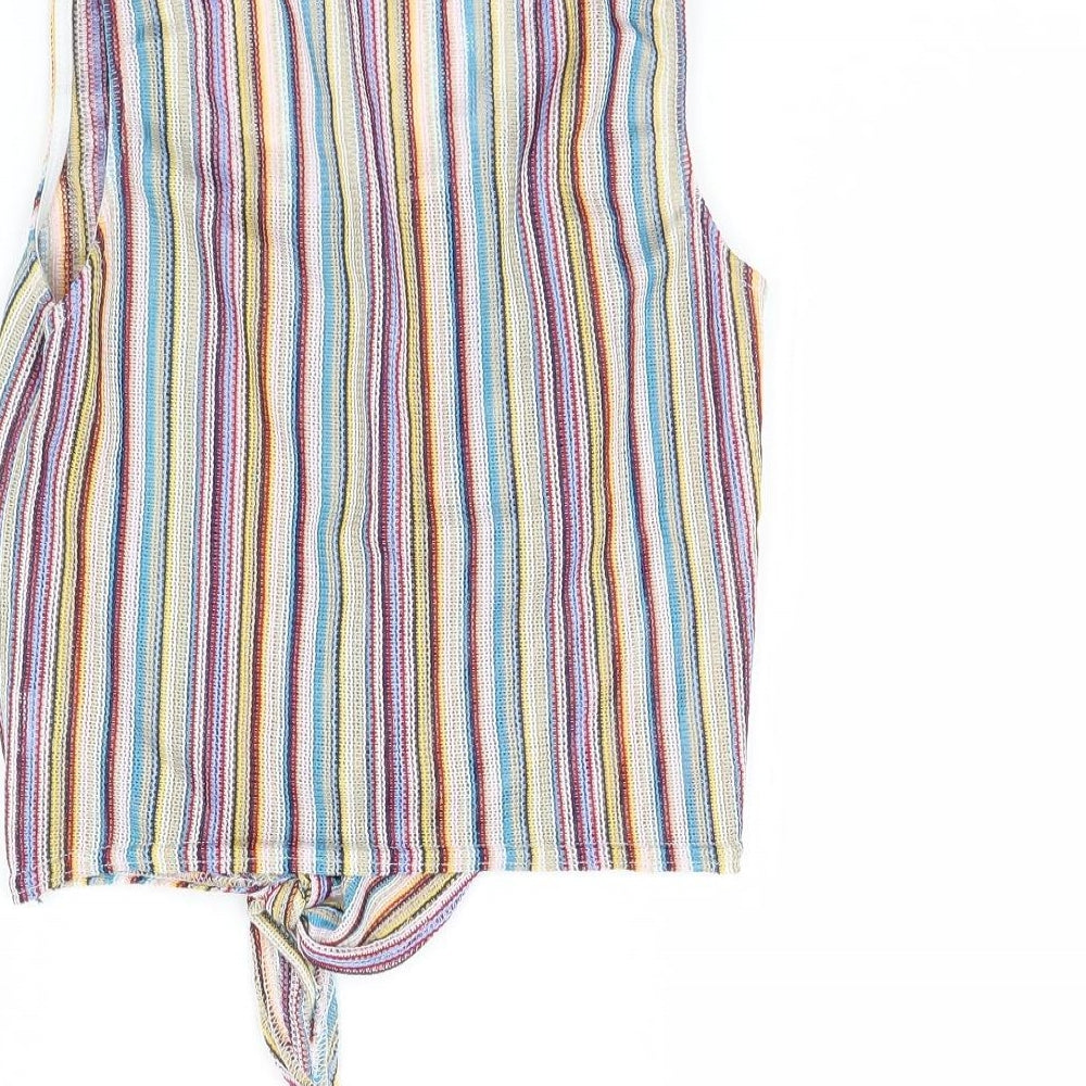 Womens UK Size 8 Missguided Multicoloured Cropped Tank