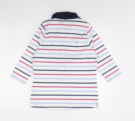 DASH Womens Blue Striped  Basic Blouse Size 10