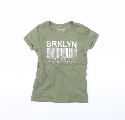 Primark Girls Green   Basic T-Shirt Size 7 Years  - Brooklyn