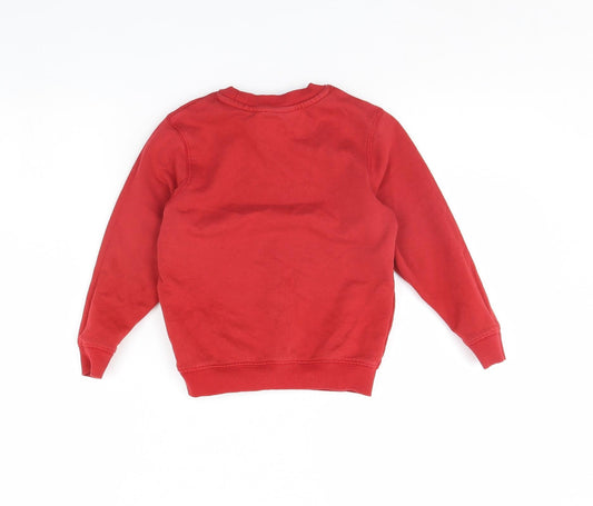 TU Boys Red   Pullover Jumper Size 4 Years  - School