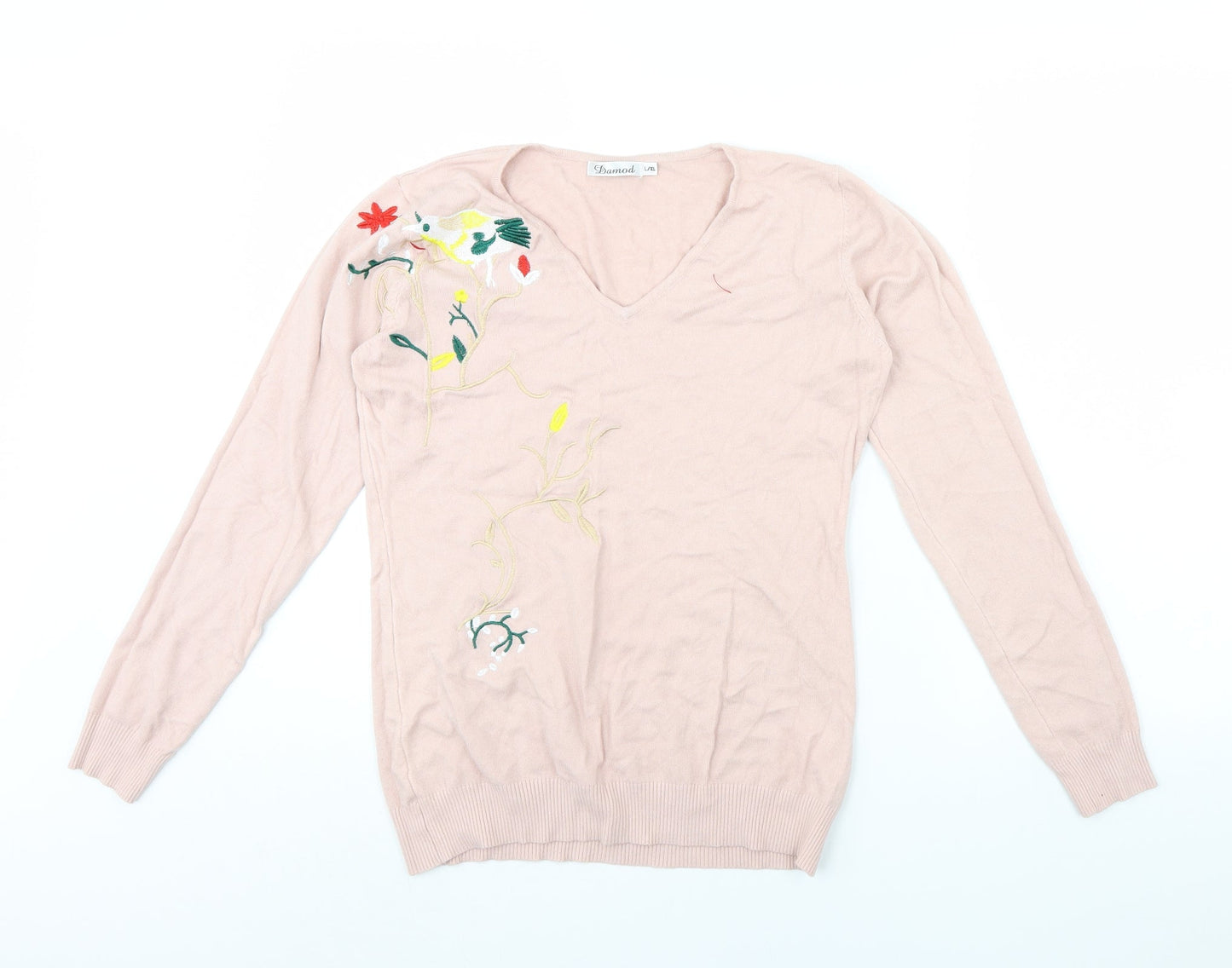 Womens UK Size L Damod Pink Pullover Jumper