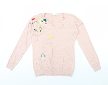 Womens UK Size L Damod Pink Pullover Jumper