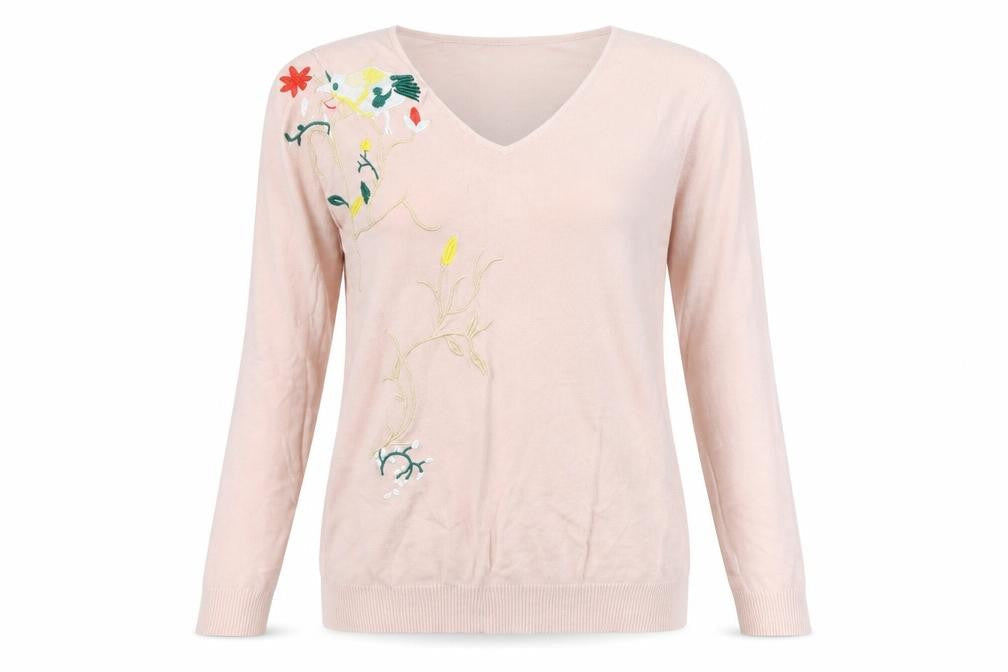 Womens UK Size L Damod Pink Pullover Jumper