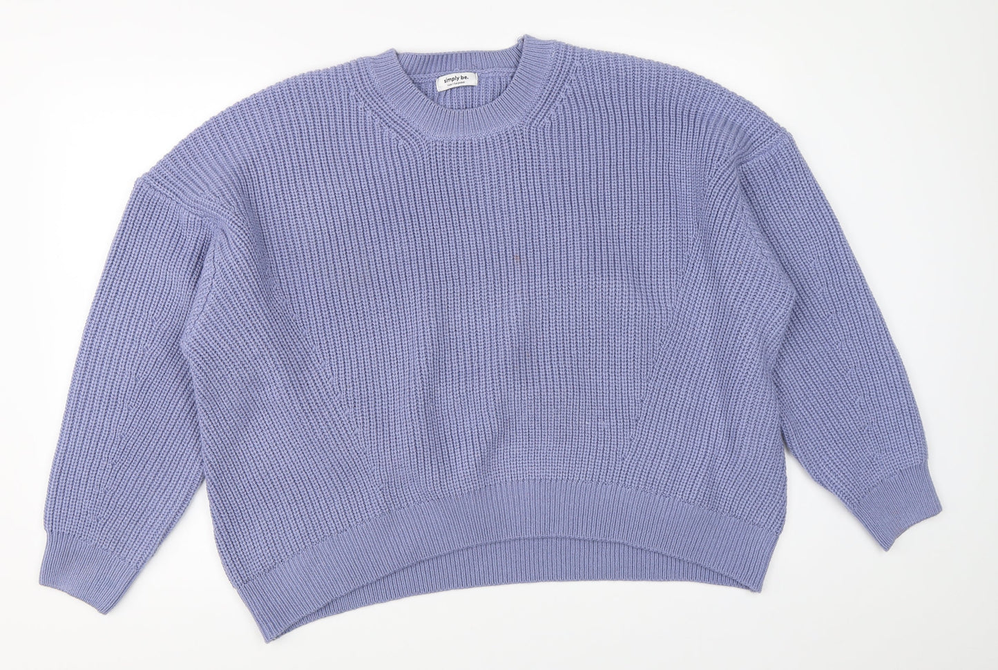 Womens UK Size M Simply Be Blue Pullover Jumper