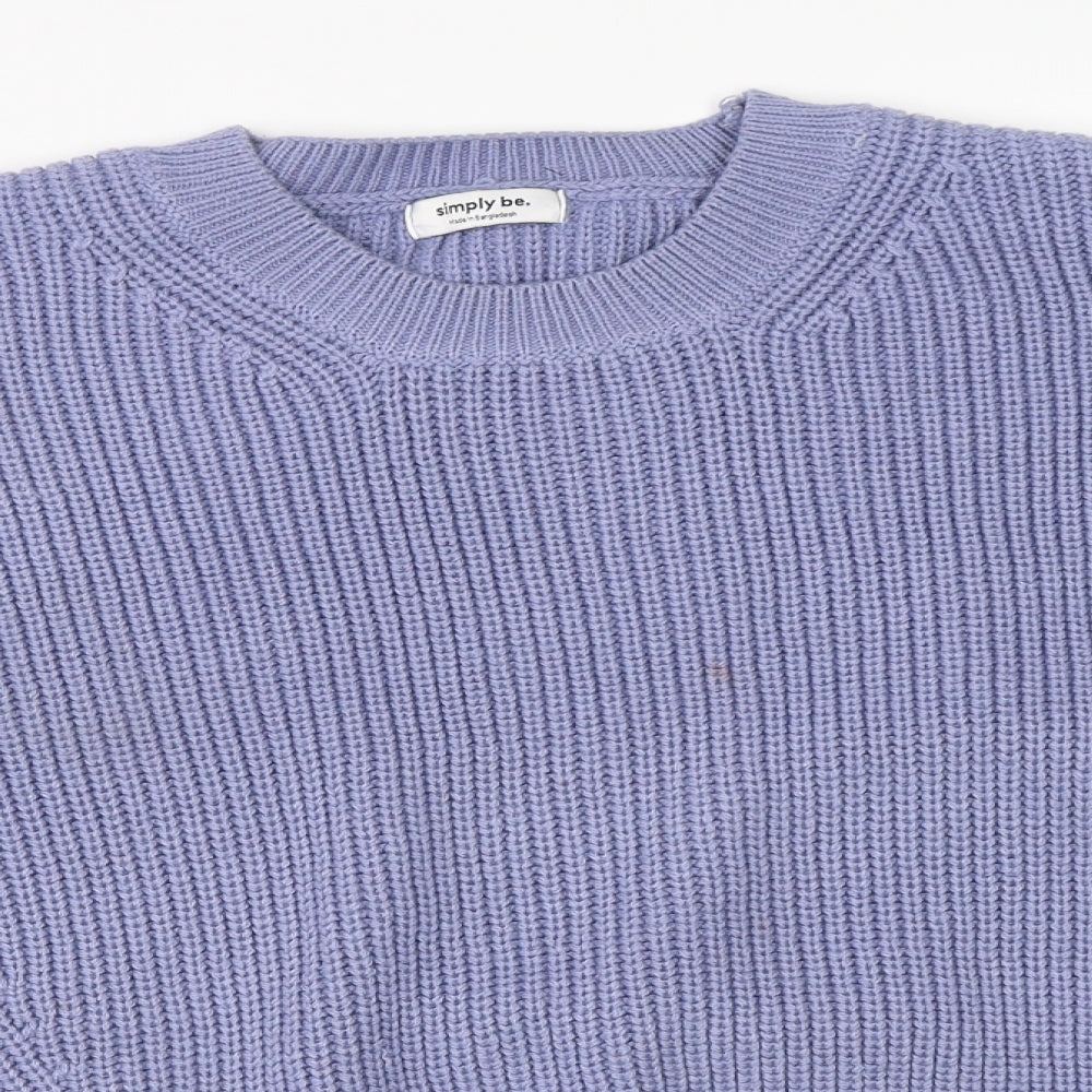 Womens UK Size M Simply Be Blue Pullover Jumper